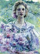 Robert Reid Girl with Flowers oil painting artist